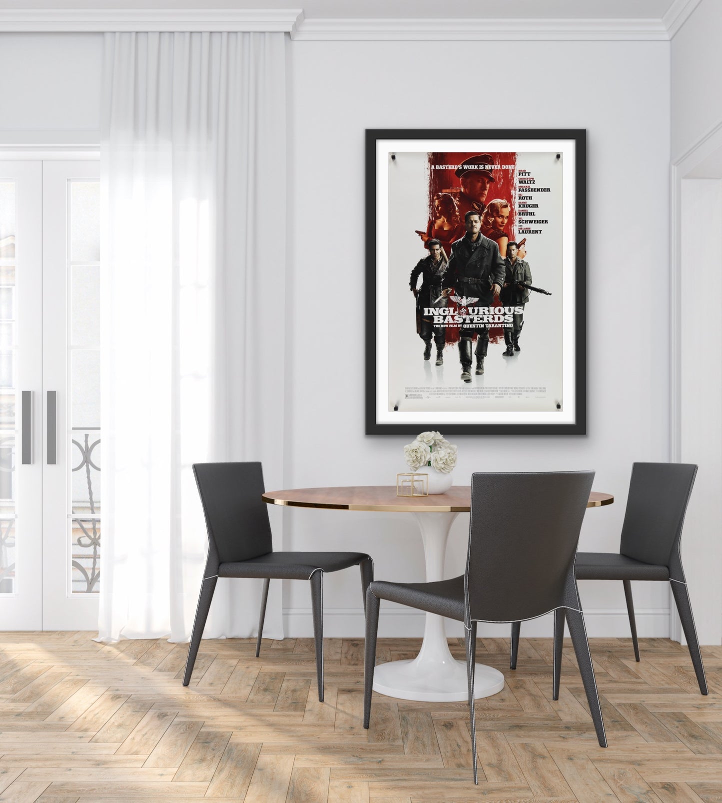 An original movie poster for the Quentin Tarantino film Inglourious Basterds