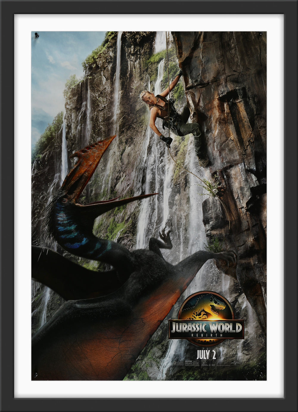 An original movie poster for the Jurassic Park film Jurassic World Rebirth