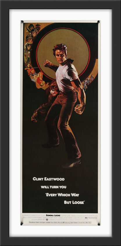 An original movie poster for the Clint Eastwood film Every Which Way But Loose with artwork by Bob Peak