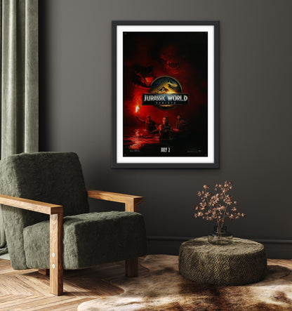 An original movie poster for the film Jurassic Park sequel Jurassic World Rebirth