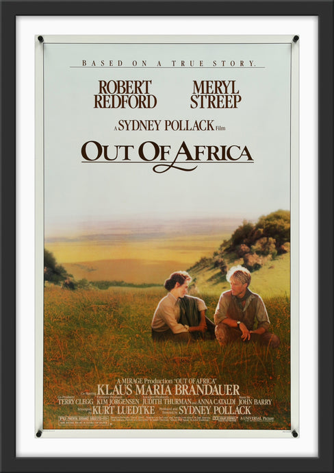 An original movie poster for the Sydney Pollack film Out of Africa