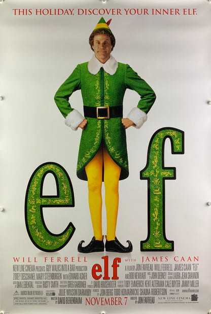 An original movie poster for the Will Ferrell Christmas film Elf