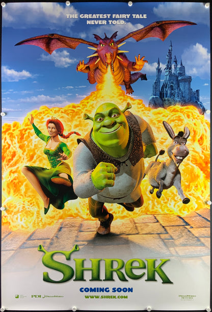 An original movie poster for the film Shrek