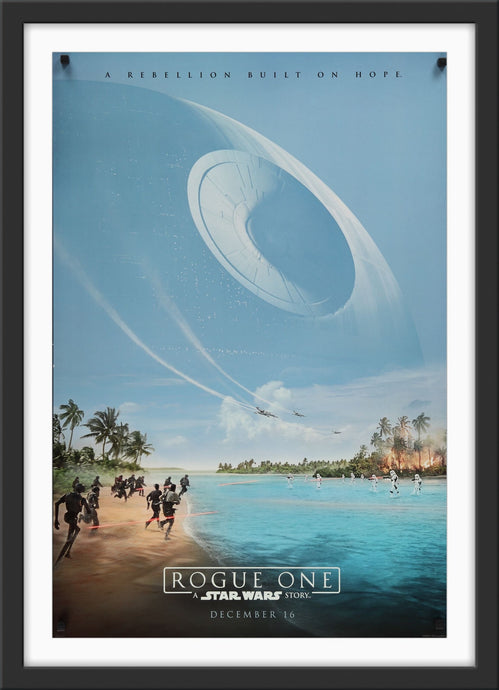An original movie poster for the Star Wars film Rogue One