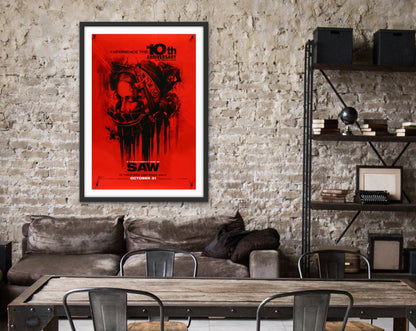 An original movie poster for the Horror film Saw