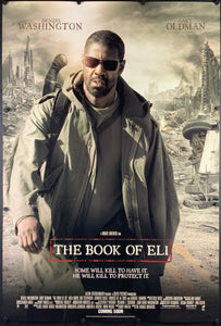 An original movie poster for the Denzil Washington film The Book of Eli