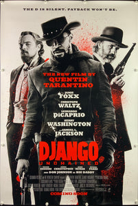An original movie poster for the Quentin Tarantino film Django Unchained