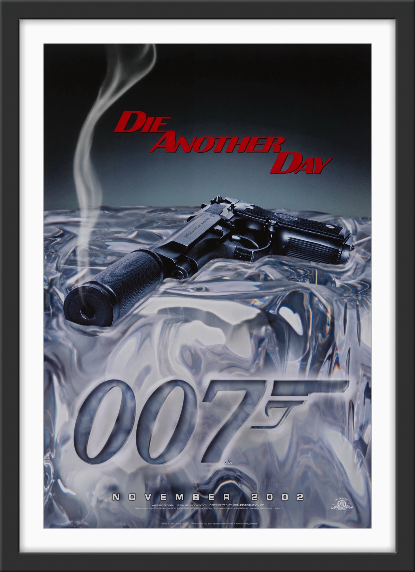 An original teaser movie poster for the James Bond film Die Another Day
