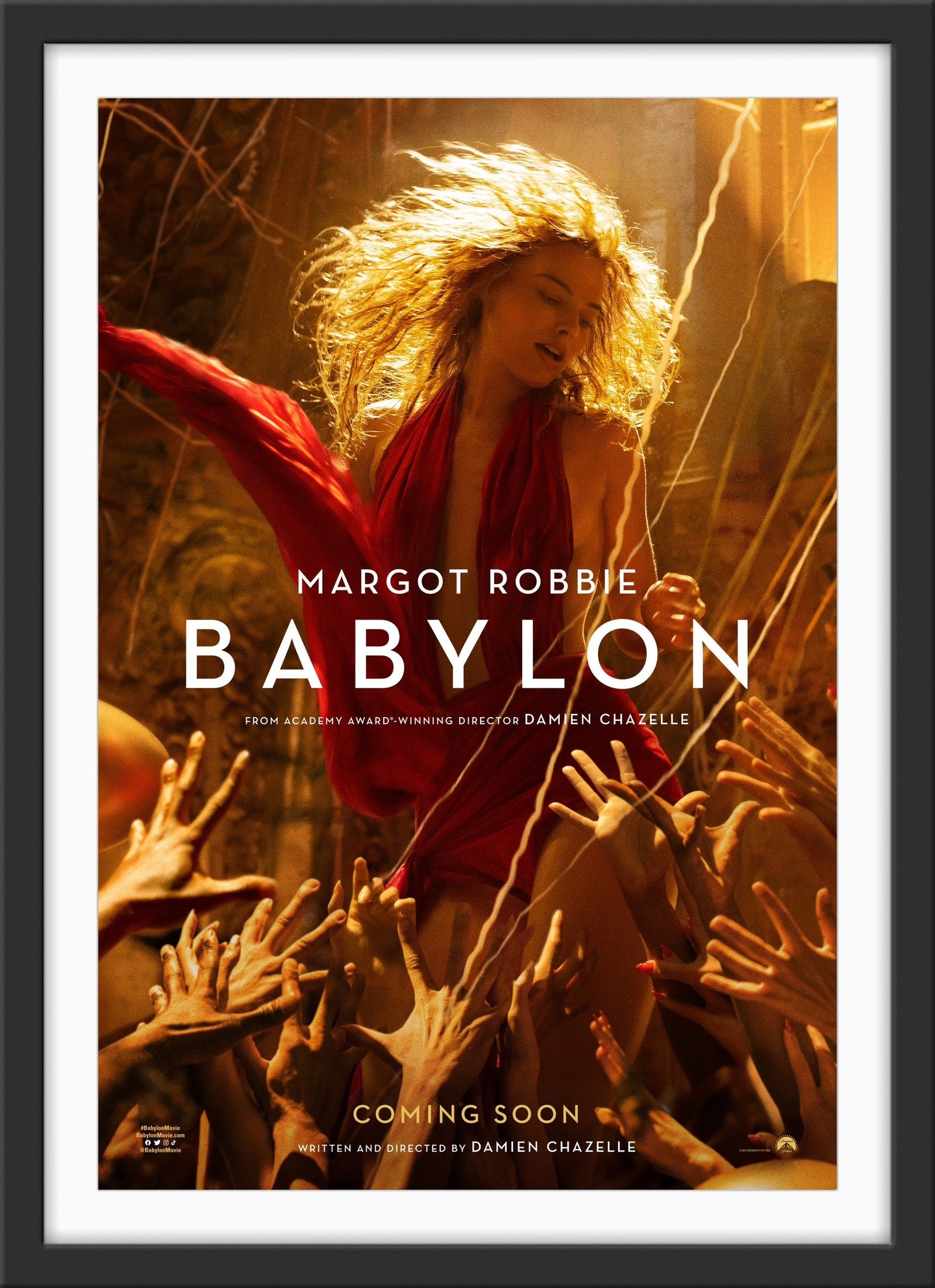 An original Margot Robbie character movie poster for the Damian Chazelle film Babylon