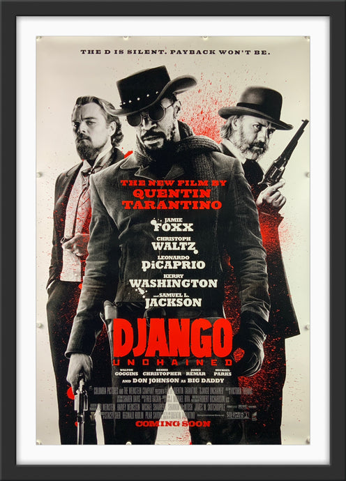 An original movie poster for the Quentin Tarantino film Django Unchained