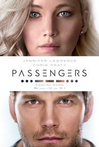 An original movie poster for the 2016 film Passengers