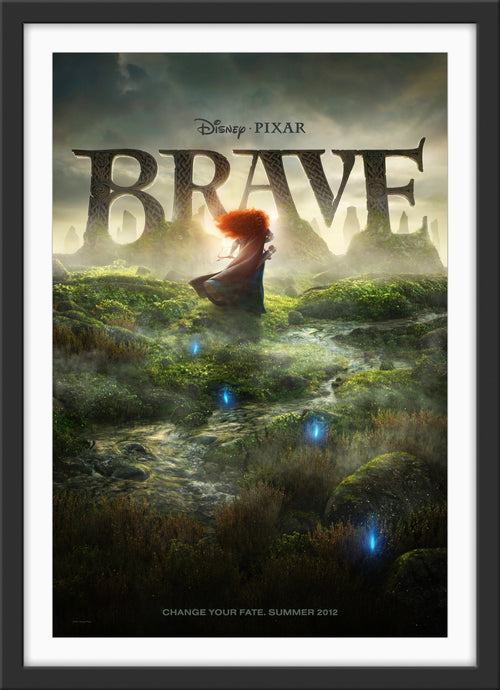 An original movie poster for the animated Disney Pixar film Brave