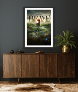 An original movie poster for the animated Disney Pixar film Brave