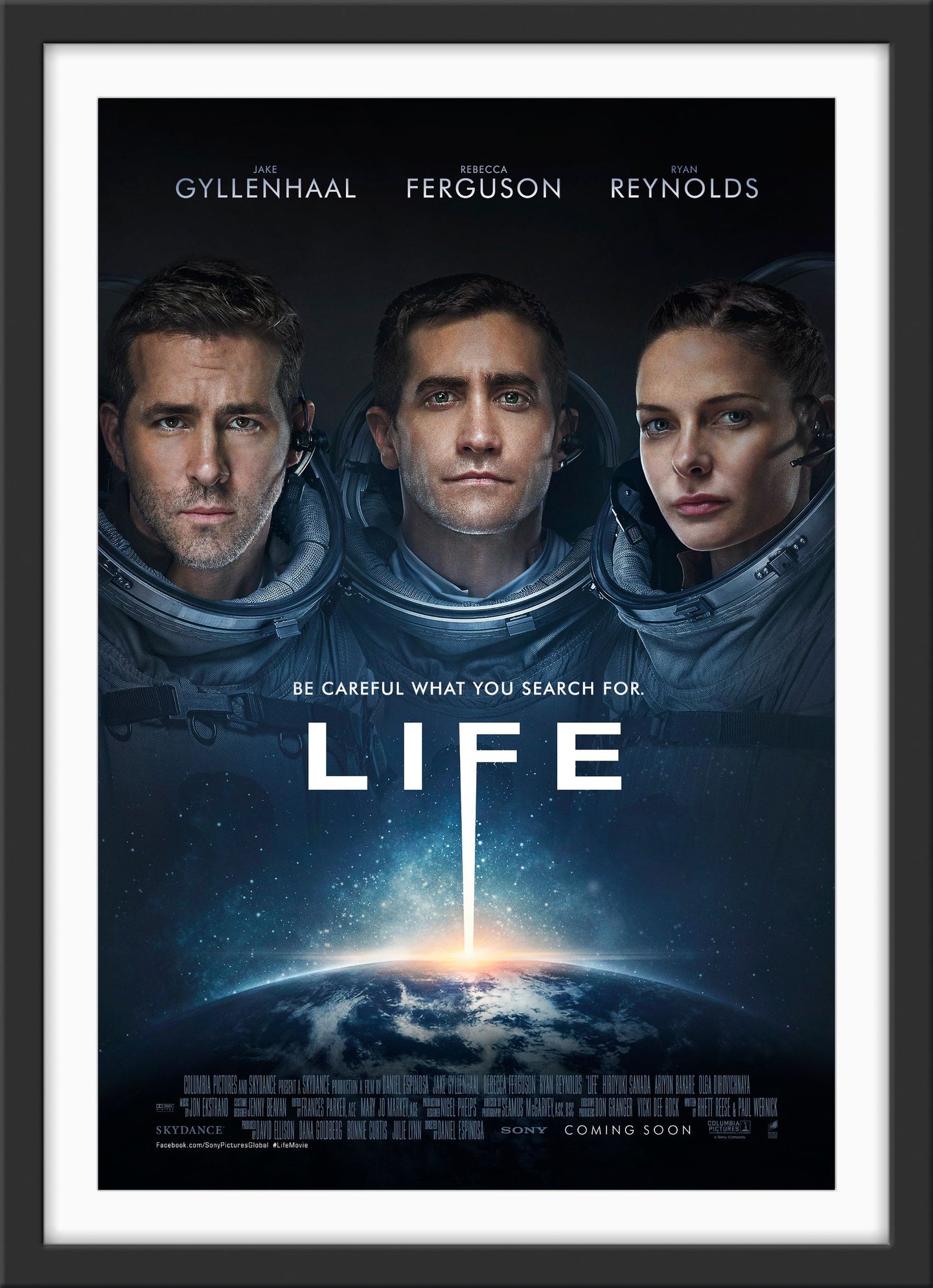 An original movie poster for the 2017 film Life