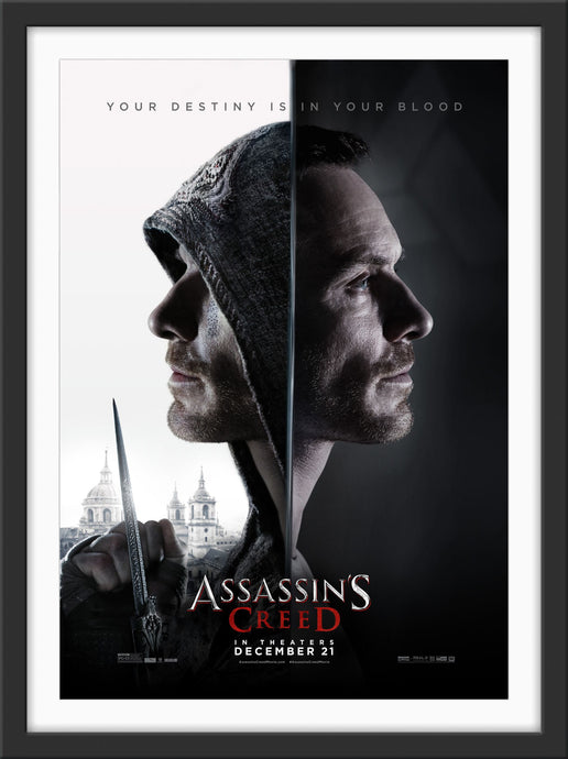 An original movie poster for the film Assassin's Creed