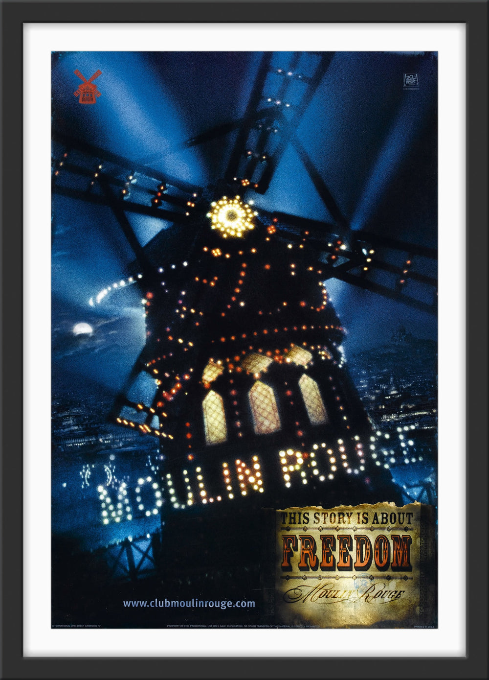 An original movie poster for the film Moulin Rouge!