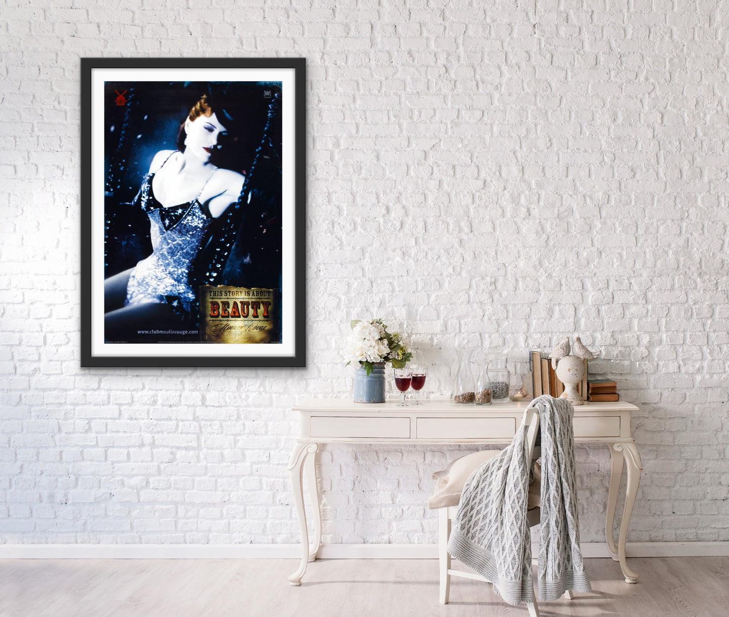 An original teaser movie poster for the film Moulin Rouge!