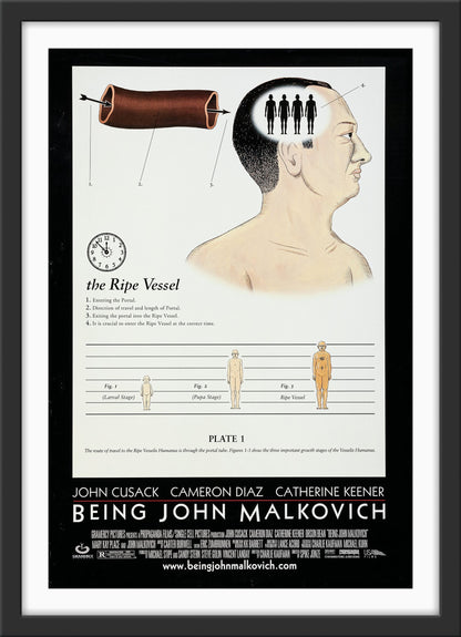 An original movie poster for the Spike Jonze film Being John Malkovich