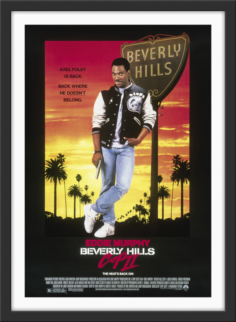 An original movie poster for the Eddie Murphy film Beverly Hills Cop 2