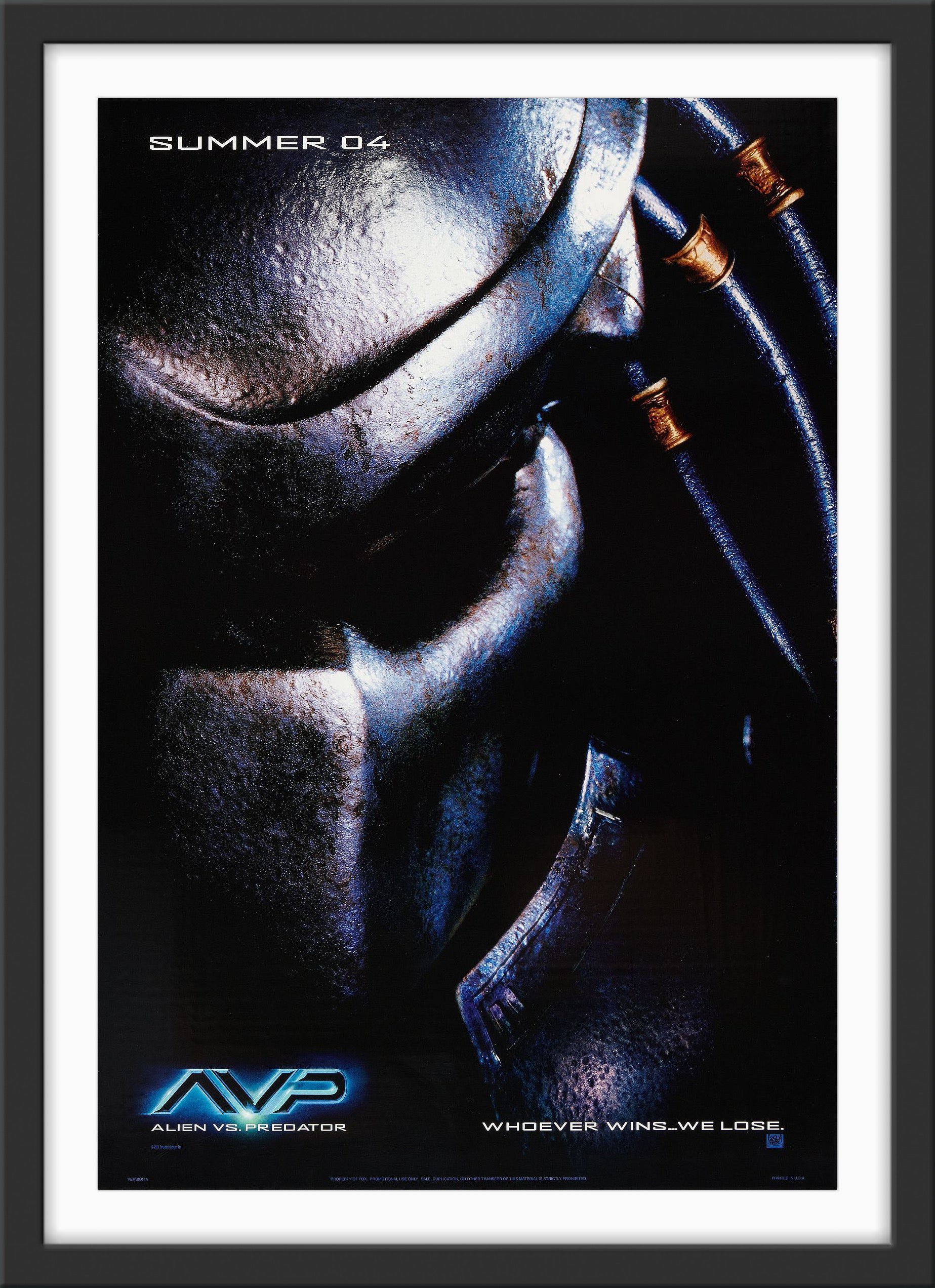 An original movie poster for the film Alien vs Predator