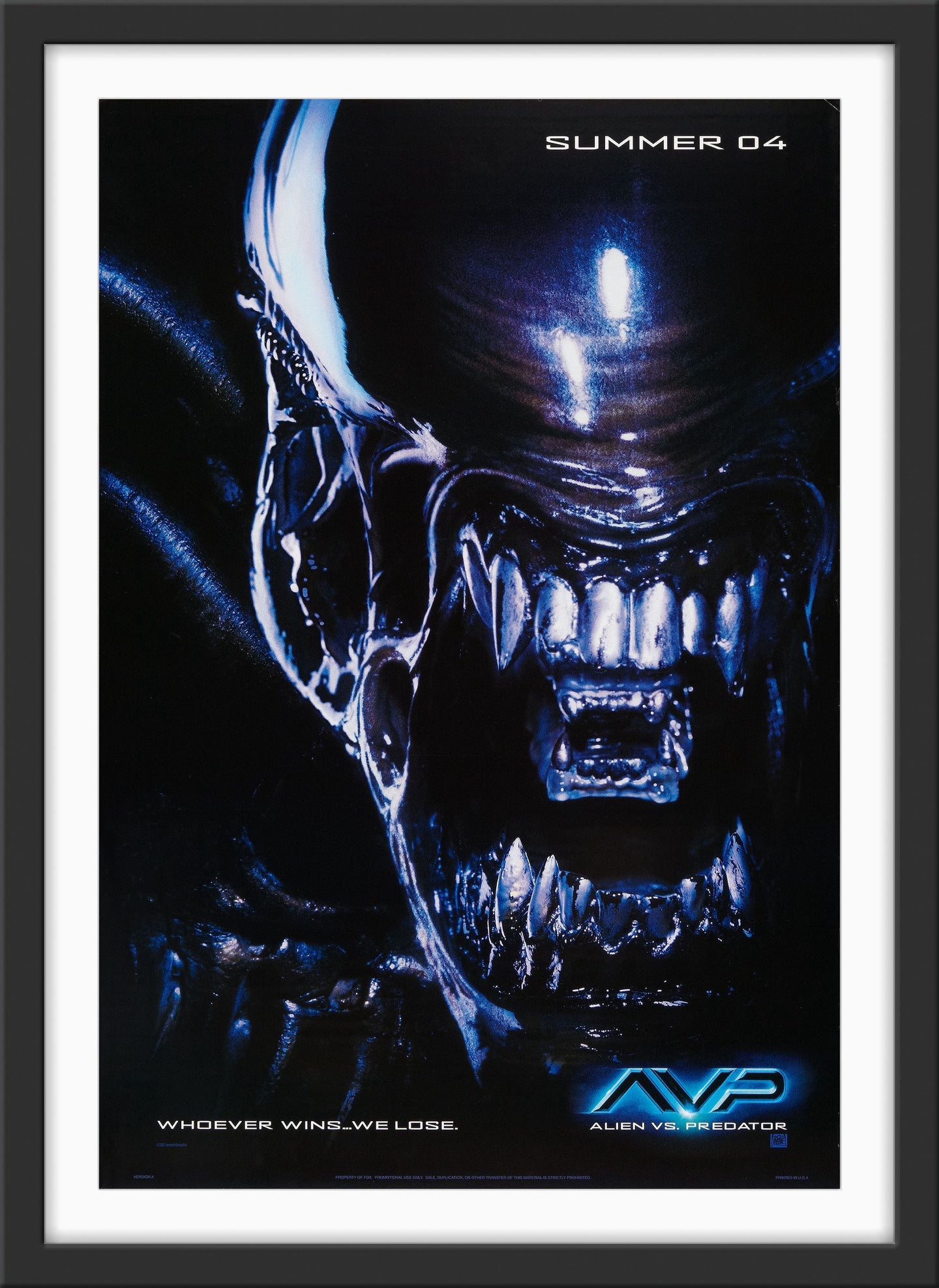 An original movie poster for the film Alien vs Predator