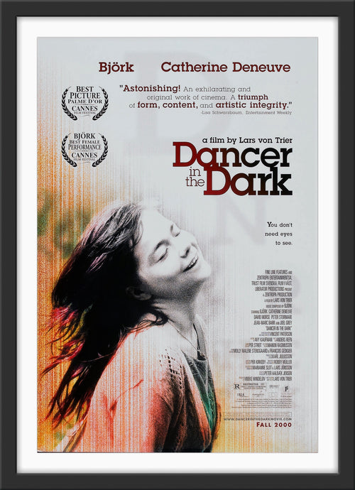 An original movie poster for the Bjork film Dancer In The Dark