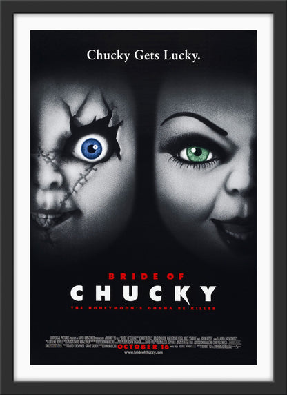 An original movie poster for the film Bride of Chucky (Child's Play 4)