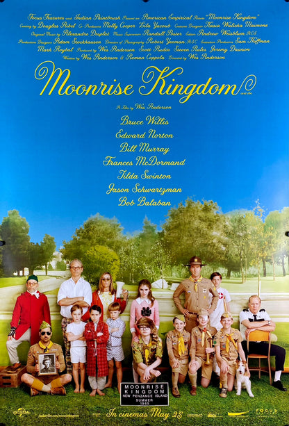An original movie poster for the Wes Anderson film Moonrise Kingdom