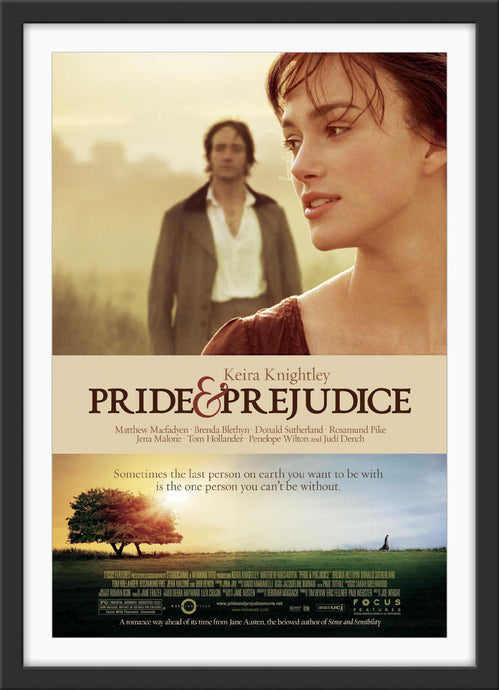 An original movie poster for the Keira Knightley film Pride and Prejudice