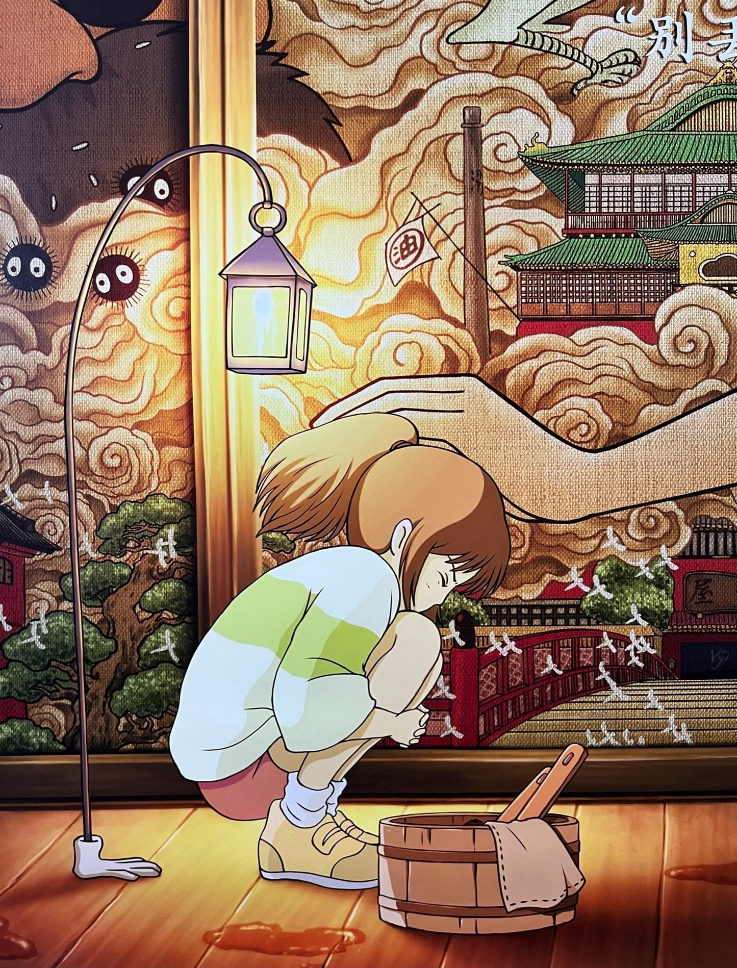 An original Chinese movie poster for the Studio Ghibli film Spirited Away