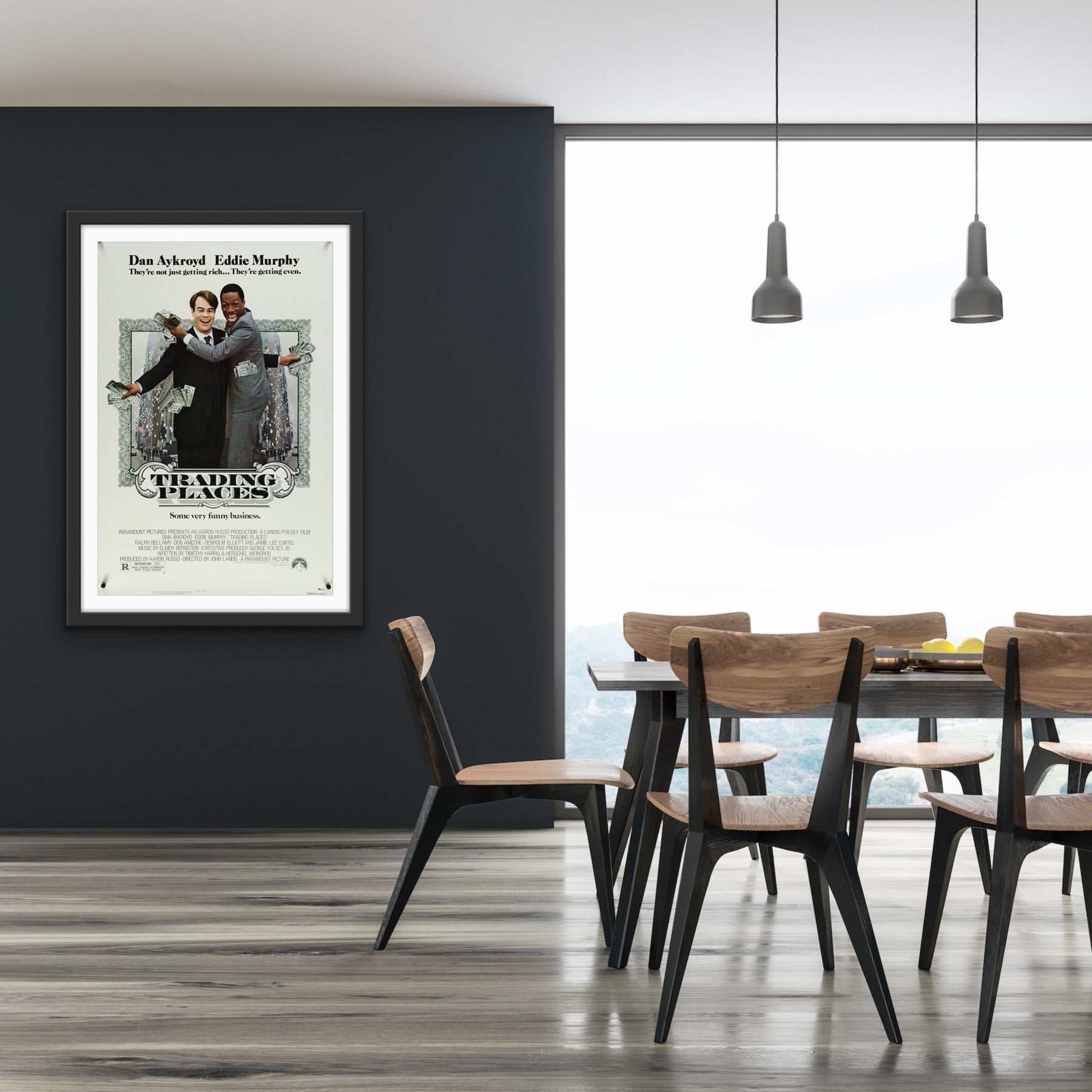 An original movie poster for the film Trading Places