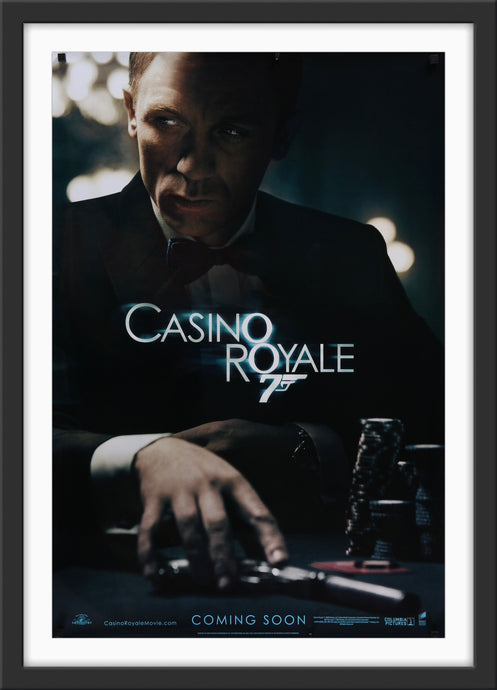 An original movie poster for the Daniel Craig James Bond movie Casino Royale