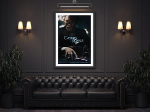 An original movie poster for the Daniel Craig James Bond movie Casino Royale