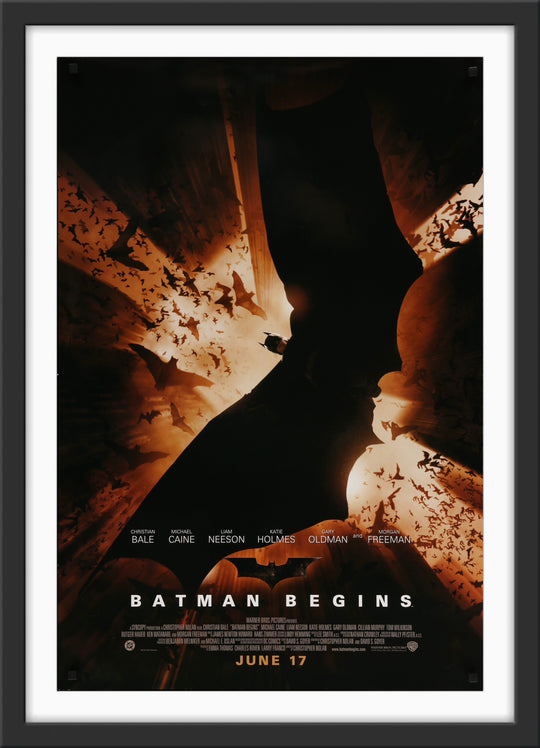 An original movie poster for the film Batman Begins