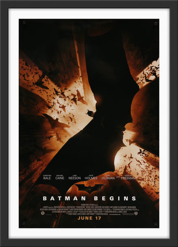 An original movie poster for the film Batman Begins