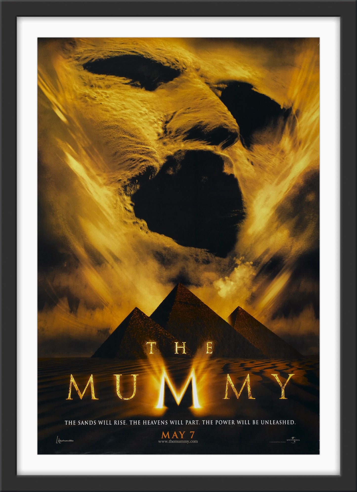 An original teaser movie poster for the 1999 film The Mummy