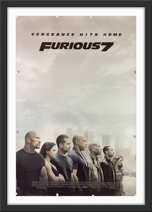 An original movie poster for the film Fast and Furious 7