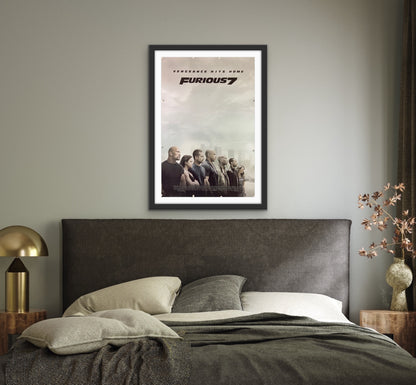 An original movie poster for the film Fast and Furious 7