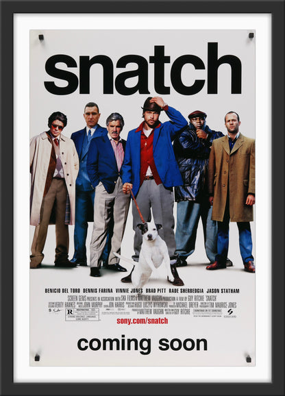 An original movie poster for the Guy Ritchie film Snatch