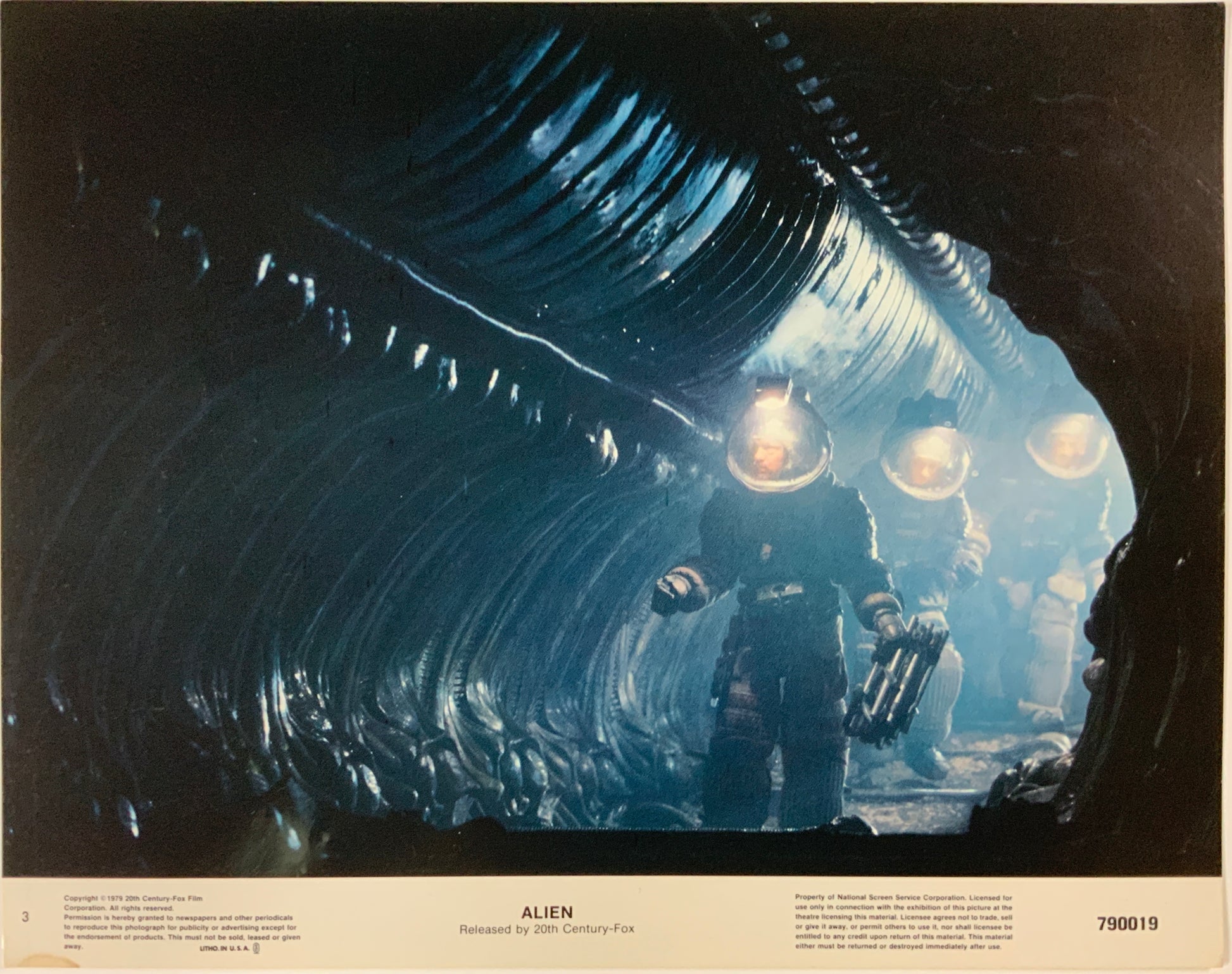 An original 11x14 lobby card for the Ridley Scott film Alien