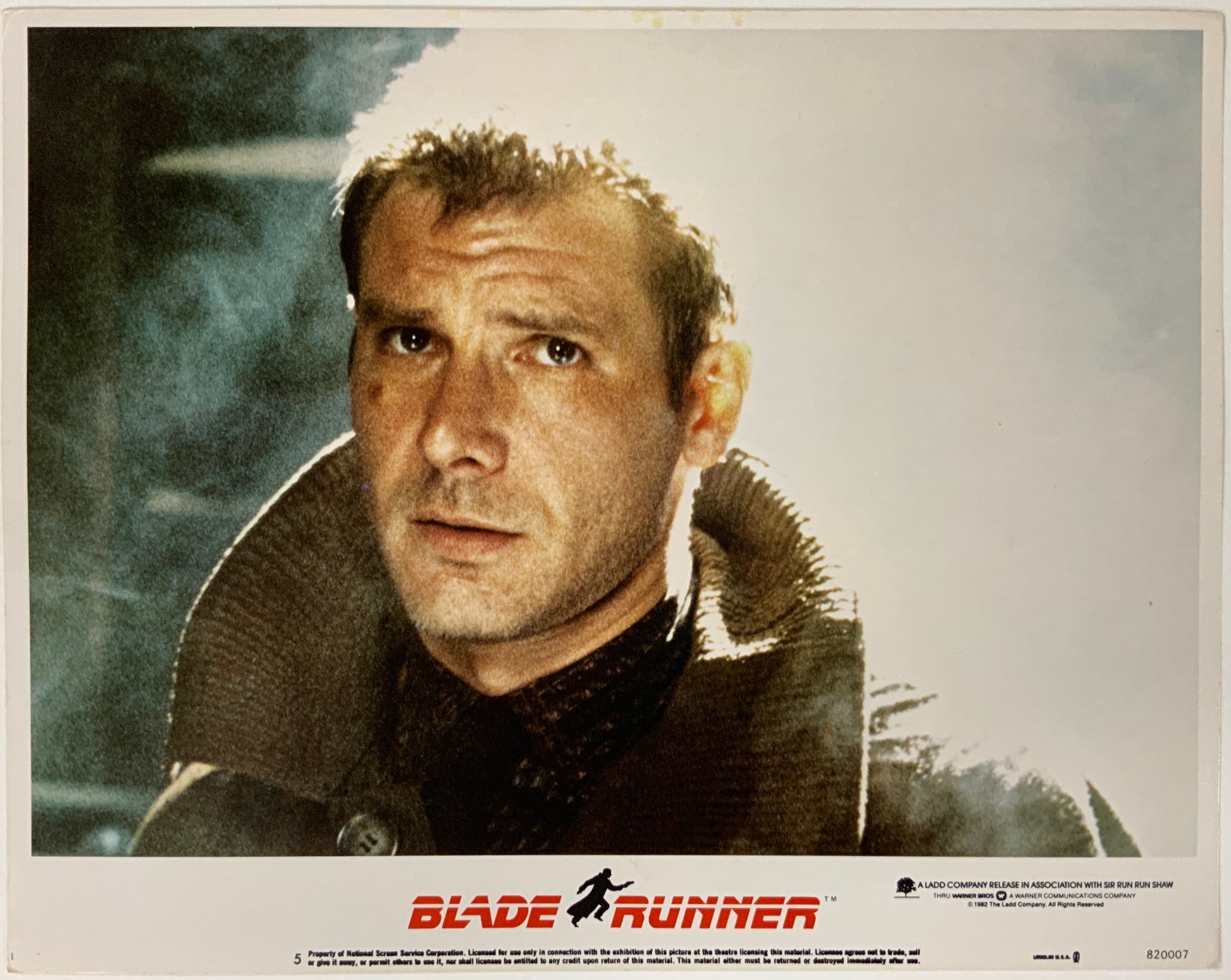 An original lobby card for the Ridley Scott film Bladerunner