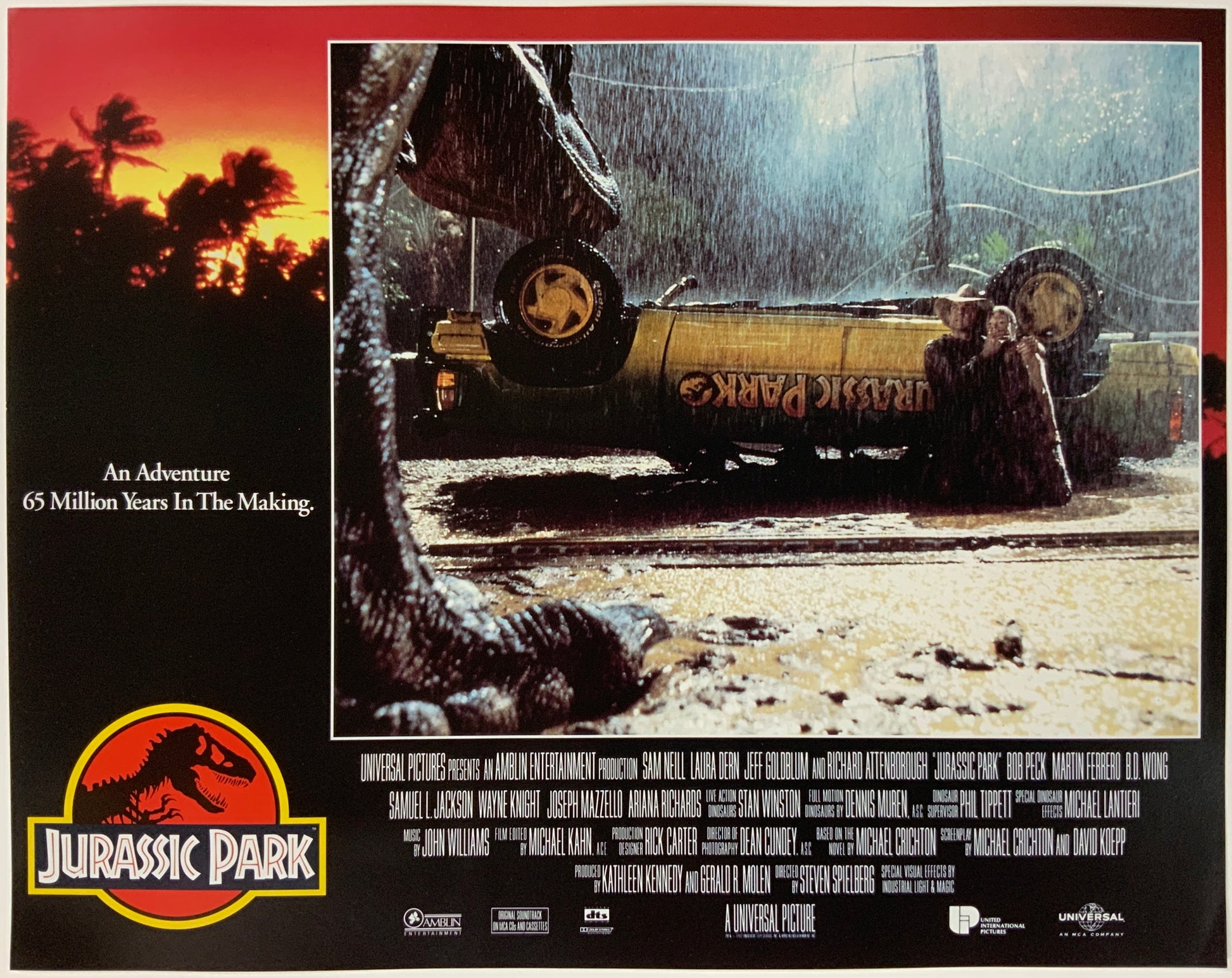 An original 11x14 lobby card for the Steven Spielberg film Jurassic Park