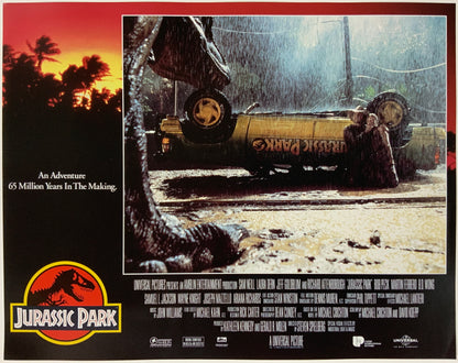 An original 11x14 lobby card for the Steven Spielberg film Jurassic Park
