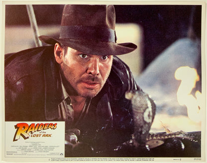 An original 11x14 lobby card for the film Raiders of the Lost Ark