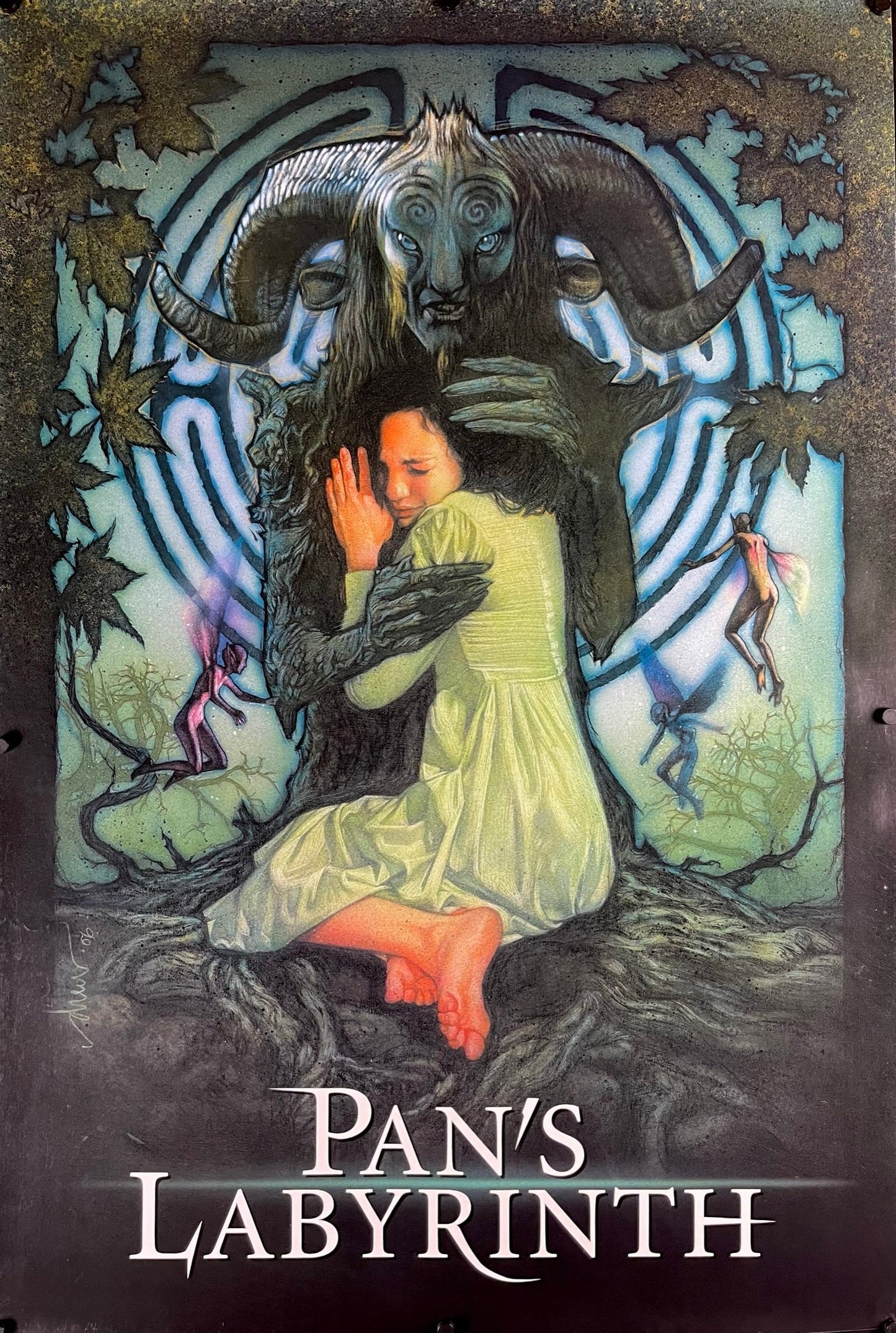 An original movie poster with art by Drew Struzan for Guillermo del Toro's Pan's Labyrinth