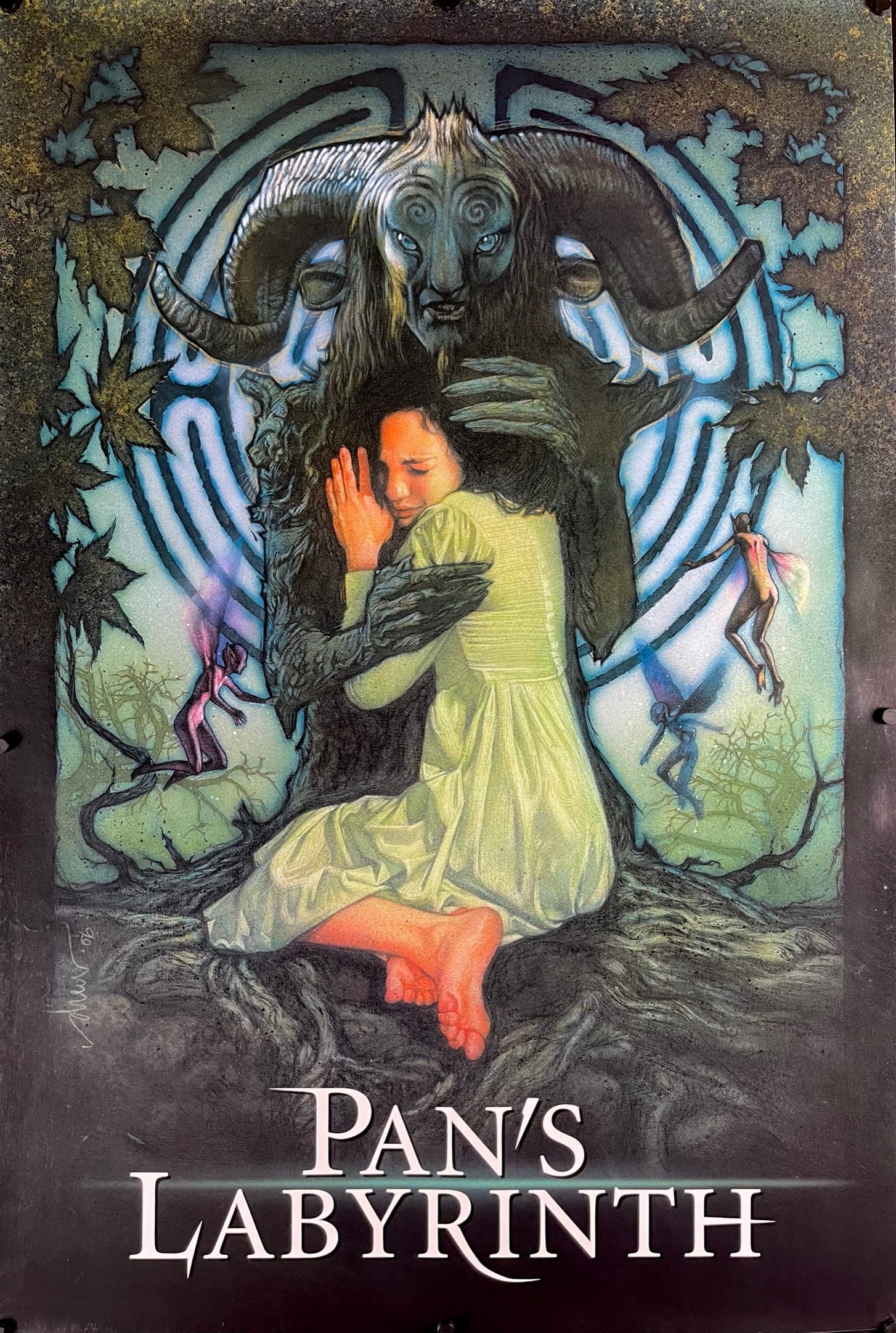 An original movie poster with art by Drew Struzan for Guillermo del Toro's Pan's Labyrinth