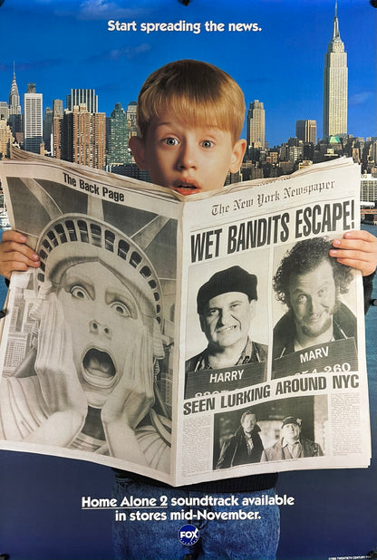 An original soundtrack movie poster for the film Home Alone 2