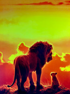 An original movie poster for the Disney 2019 remake of The Lion King