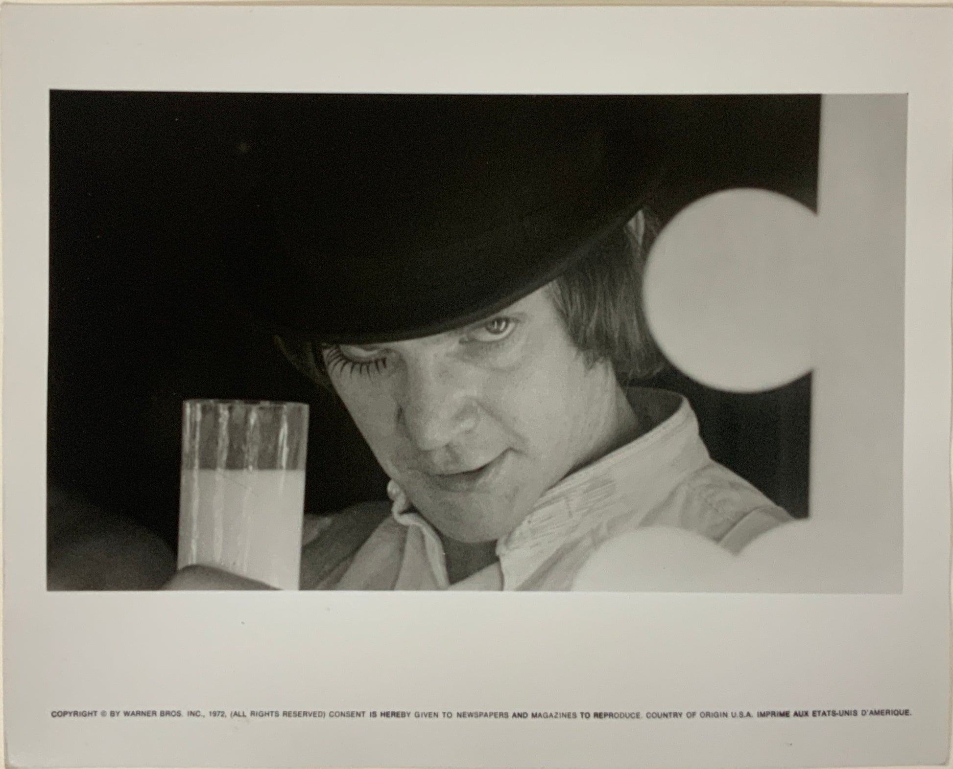 An original movie still for the Stanley Kubrick film A Clockwork Orange