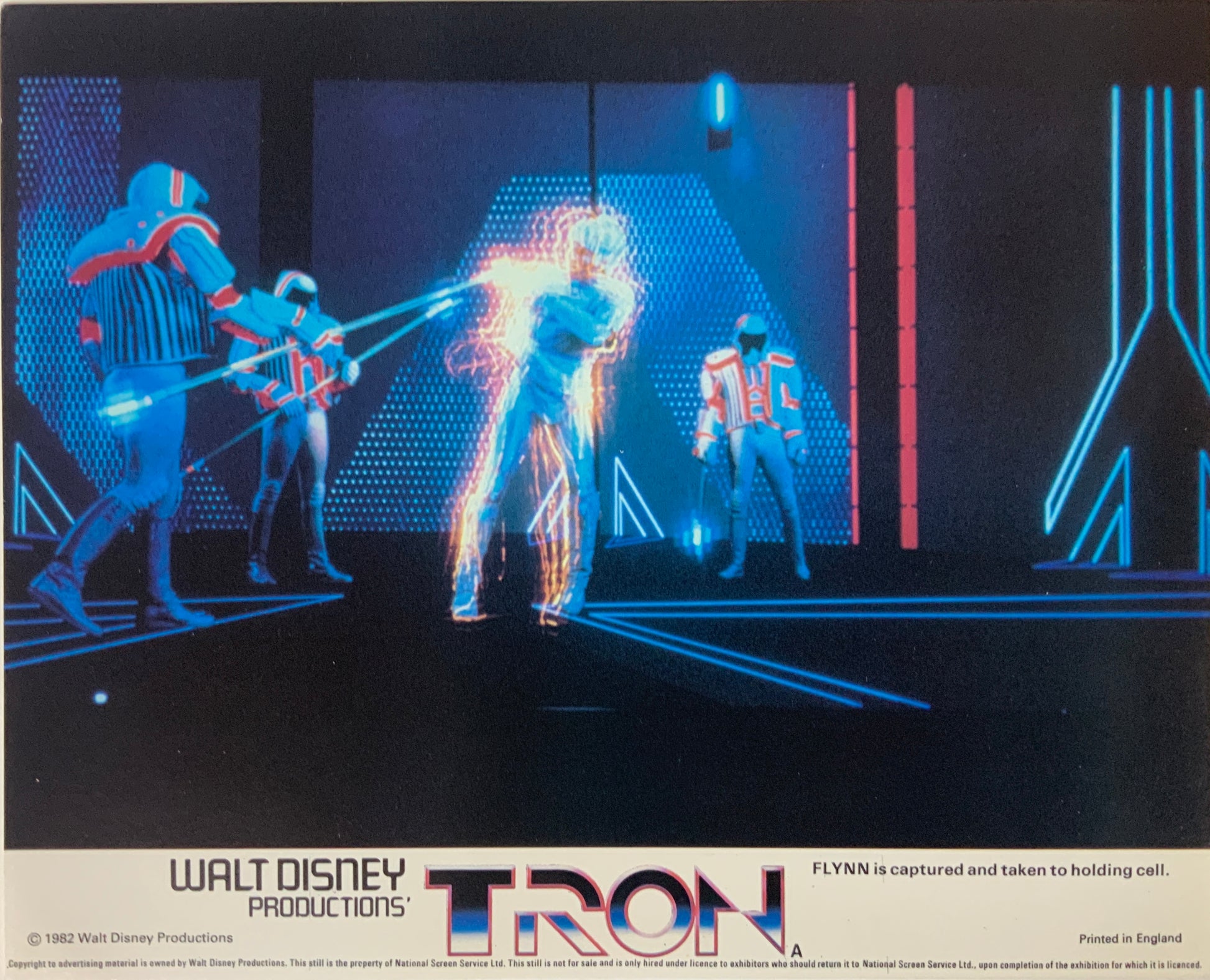 An original and framed 8x10 lc for the Disney film TRON
